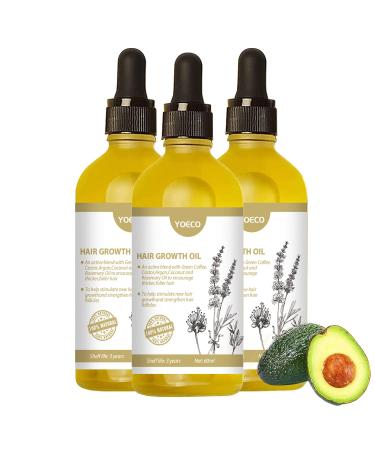 YOECO 3 PCS Carvenchi Natural Hair Growth Oil for Dry Damaged Hair Rosemary Oil Organic for Women and Men
