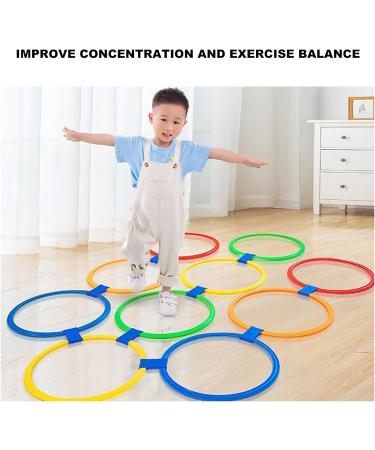 Sensory Training Hoops Free Combination Hopscotch Hoop Plastic Material Multipurpose 10PCS with 10 Buckles for Jumping Activities L 6.2x36cm - Buy Online on GoSupps.com