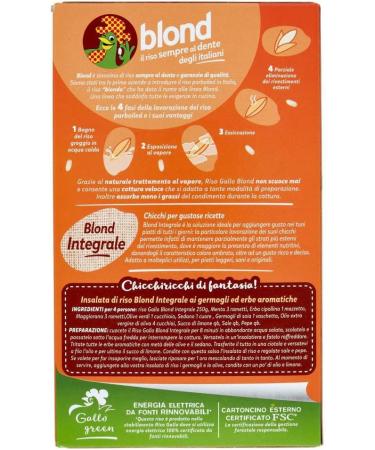 Italian Gourmet E.R. Gallo Riso Blond Integrale Italian Rice 100% Food Fibre 8 Minute Cooking Time + 400g Box of 12 Bottles - Buy Online on GoSupps.com