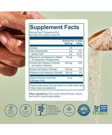 Psyllium Husk Fiber Powder (6g Per Serving) for Digestive Health & Bloating Relief, Sugar Free Lemonade Prebiotic Insoluble & Soluble Fiber Powder, Non-GMO Supplement, Gluten Free - 30 Servings Powder (30 Servings) - Buy Online on GoSupps.com