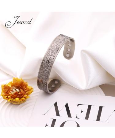 Jeracol Copper Magnetic Bracelet for Men Women - 100% Solid Copper Cuff Bangle with Powerful Magnets - Adjustable, Gift Box Included - Buy Online on GoSupps.com