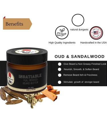 Bahawat Beard Butter for Men - Oud & Sandalwood Leave-in Conditioner | Strengthen, Soften & Moisturize with 11 Organic Ingredients | Made in USA | Best Beard Butter - 2 oz - Buy Online on GoSupps.com