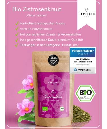 Organic Zistroskraut 200g - Premium Cistus Incanus Herb 100% Natural & Cut - Organic Quality Checked & Packed in Germany | Warmly - Buy Online on GoSupps.com
