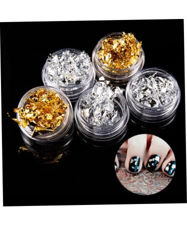Gold Silver Manicure Paper Manicure Irregular Aluminum Foil Nail Paper Gold Silver Nail Decorative Paper Glitter Manicure Paper 12 Cans - Buy Online on GoSupps.com
