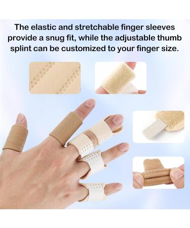 Jingegergome 4PC Trigger Finger Splint & 5PC Finger Brace | Adjustable Thumb & Pinky Finger Sleeves - Relief for Trigger Finger Pain - Buy Online on GoSupps.com