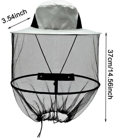 MUNSKT Grey Mosquito Head Net Sun Hat with Face Netting - Wide Brim Protection for Outdoor Activities - Buy Online on GoSupps.com