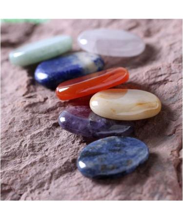 Natural Crystal Rough 7 Pieces Chakra Stones Set Natural Palm Crystals for Reiki Healing Feng Shui Decor with one Pouch - Buy Online on GoSupps.com