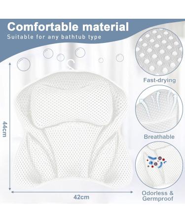 BARAKYEG Bath Pillow 4D Bath Pillow with 6 Suction Cups Ergonomic Bath Pillow Home Head Pillow for Bath Spa Pillow Jacuzz - Buy Online on GoSupps.com