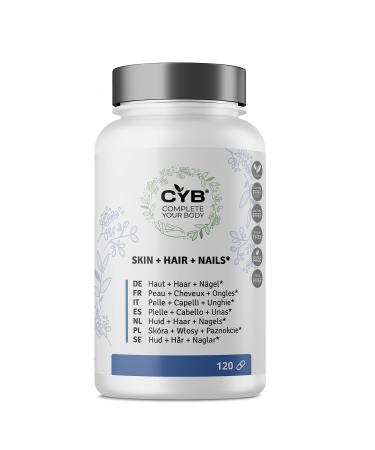 Skin Hair Nails Capsules - Hair Vitamins - 120 Capsules 4 Months - Biotin Hair - Vegan - Laboratory Tested - Complete Your Body - Buy Online on GoSupps.com