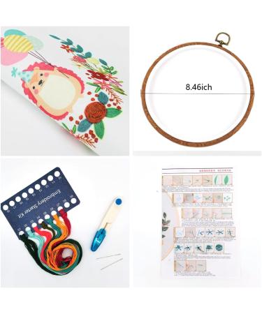 Maydear Stamped Embroidery Kit for Beginners - Cross Stitch Starter Kit with Hoop, Threads, Scissors - Herborist4 - Buy Online on GoSupps.com