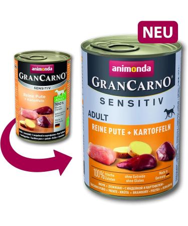 Animonda GranCarno Adult Sensitive Dog Food - Pure Chicken & Potatoes Wet Food 6 x 400g Pack - International Shipping Available - Buy Online on GoSupps.com