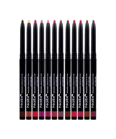 Beauty Spot 12 Colors Retractable Waterproof Lip Liner Set, Roll It Up Auto Lip Pencil, Long Lasting Fade Resistant