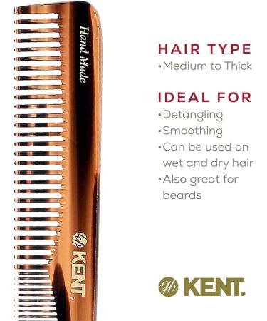 Kent Brushes Handmade Combs Range 6T Medium Size Coarse and Fine Comb for Women A-Tortoiseshell 1 Count (Pack of 1) - Buy Online on GoSupps.com