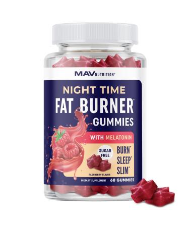 Night Time Fat Burner Gummies with Melatonin for Sleep & Weight Loss Support | Hunger Suppressant & Metabolism Booster Shred Belly Fat While You Sleep | Diet Supplement for Women & Men | 60 Ct