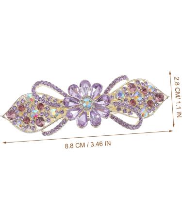 Housoutil Temperament Hair Clip Hair Clips for Thick Hair Barrettes for Women Hair Accessories for Women Barrettes for Thick Hair Mother Style Rhinestones Miss Purple Ponytail - Buy Online on GoSupps.com