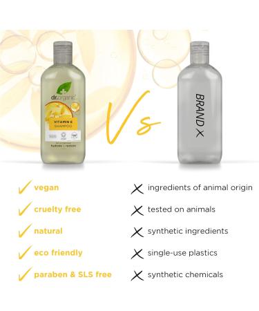 Dr Organic Vitamin E Shampoo 265ml - Natural Vegan, Cruelty-Free, Paraben & SLS Free - Buy Online on GoSupps.com