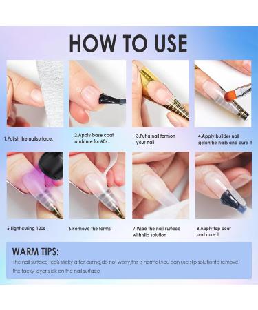 UV Nail Gel Set 15gx2 + 48 Nail Templates Brush & Acrylic Gel for Nail Extensions & Art | Pink - Buy Online on GoSupps.com
