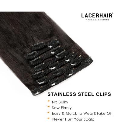 Lacer 10 Yaki Clip in Hair Extensions 120G 7 Pieces 10 Inch - Natural Black Remy Human Hair for Fashion Black Women with Relaxed Hair - Buy Online on GoSupps.com