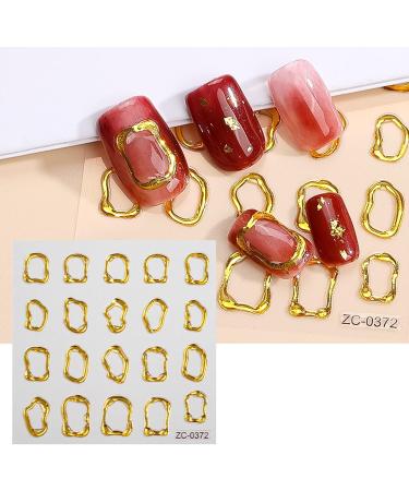 5D Gold Embossed Nail Art Stickers | Crystal Soft Glue Irregular Geometric Frames | Self-Adhesive Nail Decals & Acrylic Nail Accessories - International Shipping - Buy Online on GoSupps.com