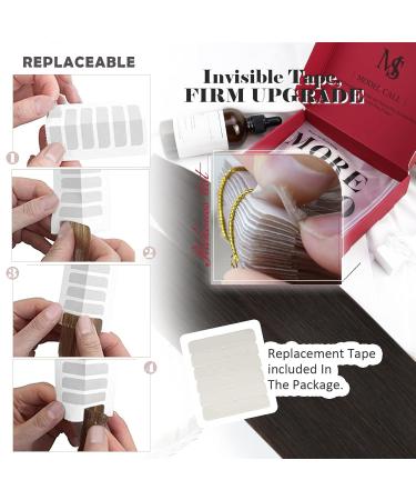 Moresoo 35 cm Tape In Extensions - Real Hair #2 Darkest Brown Seamless Hair - 20 Pieces / 40g Remy Hair - Buy Online on GoSupps.com