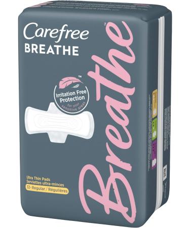Carefree Breathe Ultra-Thin Regular Pads with Wings 32 Count - Pack of 4 | 128 Count Total - Buy Online on GoSupps.com