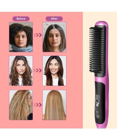 Electric Straightening Comb - 2-in-1 Hot Brush Hair Straightener with Fast Heating | Auto-Off, Anti-Scald, Ceramic | Ideal for Thick Hair at Home, Salon & Travel - Buy Online on GoSupps.com
