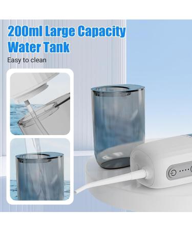 Portable Water Flosser for Teeth - IPX7 Waterproof Rechargeable Travel-Friendly - 200 ML Tank 4 Modes & 4 Jet Tips - Buy Online on GoSupps.com