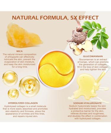 SDSM 24k Gold Under Eye Collagen Mask Patches 5X Anti Wrinkle Moisturizing and Repairing Ability Reduce Puffy Eyes & Dark Circle Under Eye Gel Patches Smooth Tired Eye Masks - (Jar - 30 Pair) - Buy Online on GoSupps.com