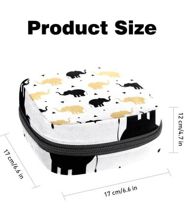 Black & Golden Elephant Women's Bandages Storage Bag Portable Menstrual Cup & Tampon Holder for Teens & Women | Multicolored 1 Piece - Buy Online on GoSupps.com