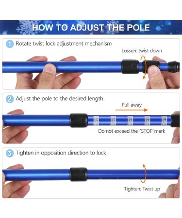 Lixada 23-Inch Lightweight Aluminum Alloy Snowshoes with Adjustable Bindings, Trekking Poles, and Carrying Bag - Blue - Buy Online on GoSupps.com