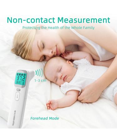 Maymocon Baby Ear Thermometer - Infrared Digital 4-in-1 Touchless Forehead Thermometer for Kids & Adults - CE Approved with Fever Alarm - 1S Reading - Memory Function - Grey Cap - Buy Online on GoSupps.com
