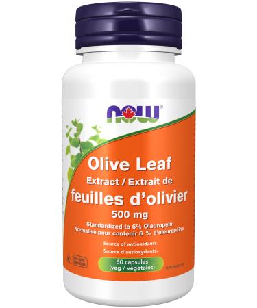 NOW Supplements Olive Leaf Extract 6% 500mg Capsules 60 Count