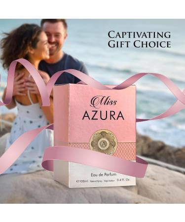 Miss Azura - Top Notes of Ginger Flower Orange Blossom Pink Pepper & Pomegranate - Middle Scent of Dulce de Leche & Datura - Base of Tonka Bean Patchouli & Haitian Vetiver - Elegant 100ml Bottle - Buy Online on GoSupps.com