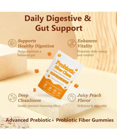 oviaapo Clean Prebiotic Fiber Gummies for Adults Sugar-Free Pre + Probiotic Clean Fiber Gummies for Digestive Gut Health Men Prebiotic Supplement Juicy Peach Flavor Non-GMO 60 Gummies (1) - Buy Online on GoSupps.com