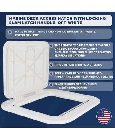 Five Oceans Off-White Boat Hatch 15 11/16 x 12 7/8 with Locking Slam Latch System - Buy Online on GoSupps.com
