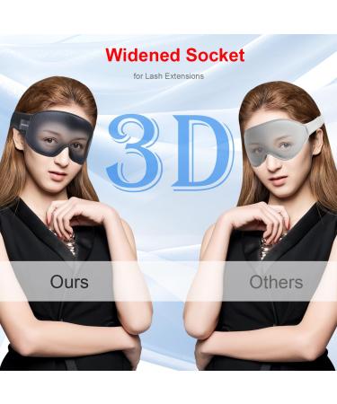 Shop Widened 3D Sleep Mask for Big Heads | 100% Blackout & Washable Eye Mask with Adjustable Strap | Ideal for Lash Extensions - Comfortable Black Eye Cover with Earplugs - Buy Online on GoSupps.com