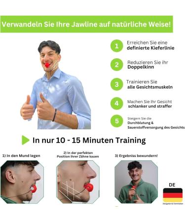 F.Merzca Premium Jawline Trainer Set | Effective Double Chin Reduction for Men & Women | 3 Hard Tests for Beginners to Professionals - Buy Online on GoSupps.com