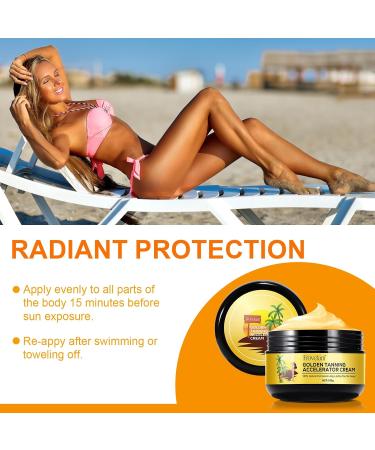 Tanning Accelerator Cream Golden Tan Accelerator for Outdoor Sun and Tanning Beds Natural Ingredients Tanning Cream for Sunbeds & Outdoor Sun Achieve a Natural Tan Skin 100g (2PCS 100g) - Buy Online on GoSupps.com