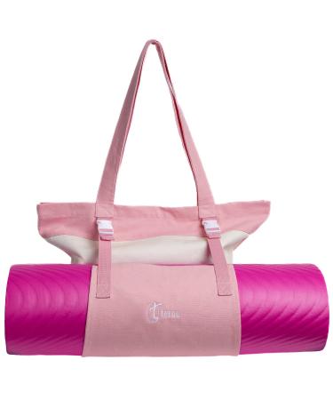 teroo Multi-Purpose Tote Bag for Women with Adjustable Mat Carrier for Yoga, Beach, Travel, Casual, Office, And Everyday Use. Pinky Peach