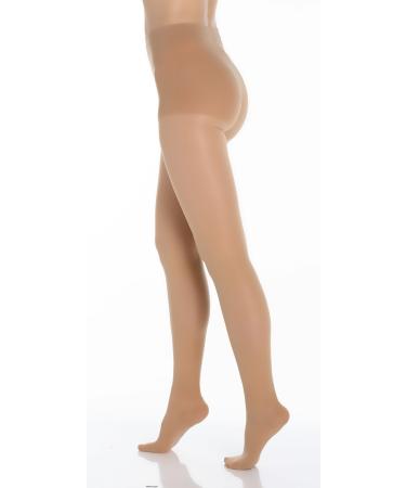 BriteLeafs Sheer Compression Pantyhose 20-30 mmHg, Firm Support, Closed Toe (Medium, Beige) Beige Medium (Pack of 1)