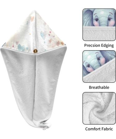 Heart Balloons Elephant Hair Towel 2 Pack - Super Absorbent Quick Dry Hair Turbans for Women & Girls | Perfect Hair Drying Solution - Buy Online on GoSupps.com