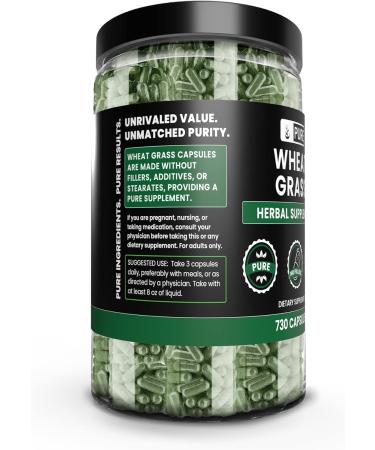 Pure Original Ingredients Wheat Grass (730 Capsules) No Magnesium Or Rice Fillers Always Pure Lab Verified 730 Count (Pack of 1) - Buy Online on GoSupps.com
