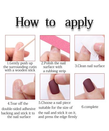 Marble Press on Nails - Square Medium Fake Nails with Gold Foil Designs | Glossy Full Cover False Nails for Women & Girls | 24pcs - Style A24 - Buy Online on GoSupps.com