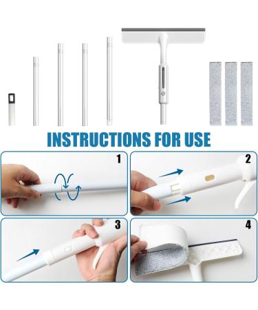 Window Squeegee Cleaner 3 in 1Window Cleaning Toolssqueegee Squeegee Window Cleaner with SprayerMulti-Functional Extended 57 Window Scraper - Easily Clean High Windows(3 Wipes) - Buy Online on GoSupps.com