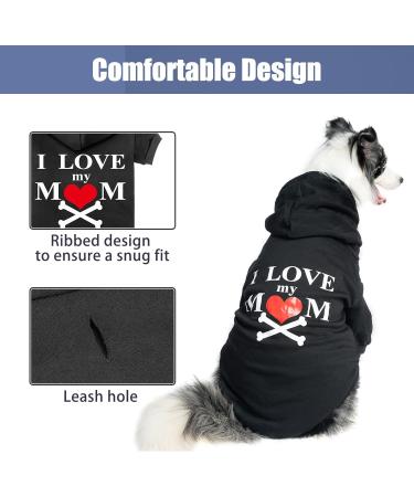 EXPAWLORER Dog Hoodie - Soft and Warm Dog Sweatshirt Pet Clothes Fall Winter Sweater with "I LOVE MY MOM" Lettered for Puppy Cat Small Medium Large Dogs (Large) - Buy Online on GoSupps.com
