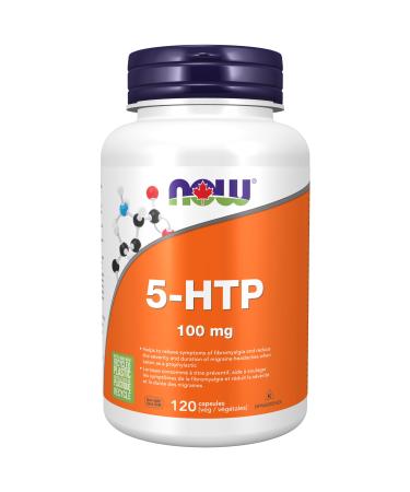 NOW Supplements 5-HTP (5-Hydroxytryptophan) 100mg Capsules 120 Count