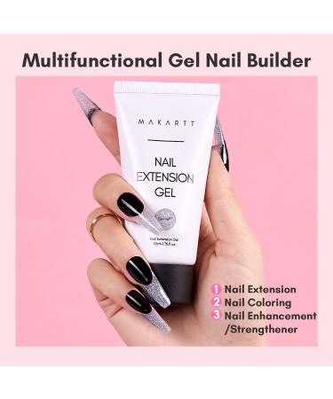 Makartt 50ML Poly Nail Gel Builder Gel in White Pink Nude Clear Rosy (Starlight) | Nail Extension Gel for Salon Design & DIY - Buy Online on GoSupps.com
