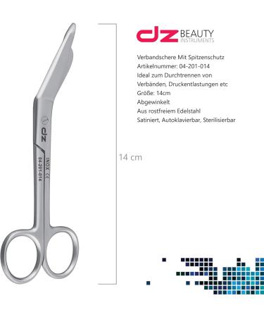 14cm Stainless Steel Angled Bandage Scissors - Durable & Sharp for Medical Use - Buy Online on GoSupps.com