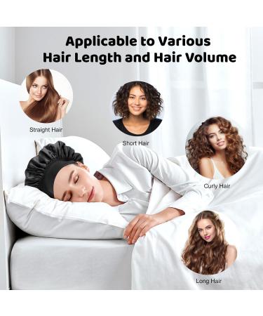 Romon Satin Hair Hood - 2 Pack Adjustable Silk Sleeping Caps & Bonnet for Women & Girls | Soft Padding Night Sleep Hats - Buy Online on GoSupps.com