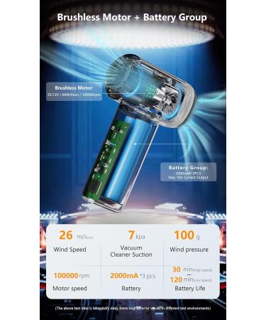 Daski 4-in-1 TurboJet Air Duster Pro | Professional Barber Shop Air Duster | 7kPa Vacuum Suction & 100 000 RPM Motor - Multi-Function Cleaner for Salons - Buy Online on GoSupps.com